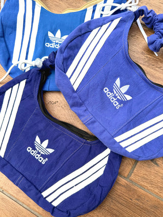 リメイク ショルダーメレンゲバッグ【サイズ調節可】【ブルー系】#42