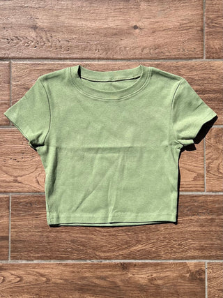 クロップ 短丈 半袖 無地 Tシャツ【4カラー/レイヤード/コスパ◎】