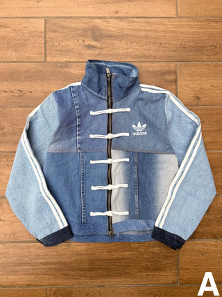 リメイクデニムチャイニーズトラックジャケット ブルー