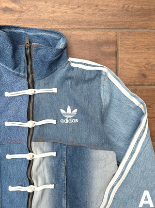 リメイクデニムチャイニーズトラックジャケット ブルー