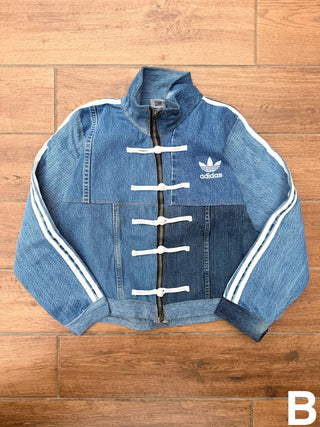 リメイクデニムチャイニーズトラックジャケット ブルー