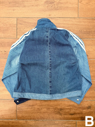 リメイクデニムチャイニーズトラックジャケット ブルー
