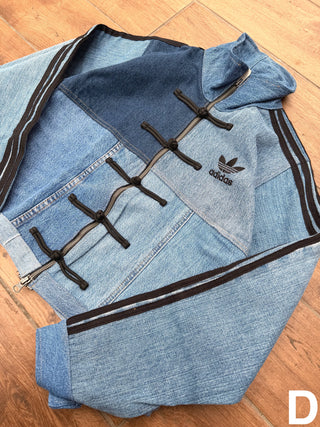 リメイクデニムチャイニーズトラックジャケット ブルー