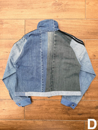 リメイクデニムチャイニーズトラックジャケット ブルー