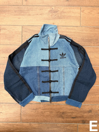 リメイクデニムチャイニーズトラックジャケット ブルー