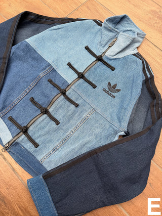 リメイクデニムチャイニーズトラックジャケット ブルー