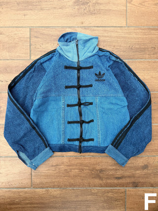 リメイクデニムチャイニーズトラックジャケット ブルー