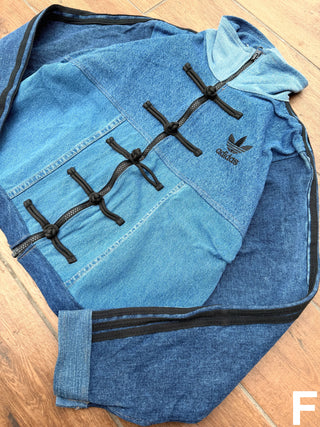 リメイクデニムチャイニーズトラックジャケット ブルー