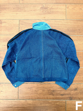 リメイクデニムチャイニーズトラックジャケット ブルー