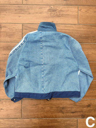 リメイクデニムチャイニーズトラックジャケット ブルー