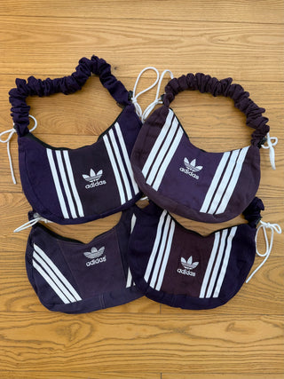 リメイク ショルダーメレンゲバッグ【サイズ調節可】【パープル系】#52