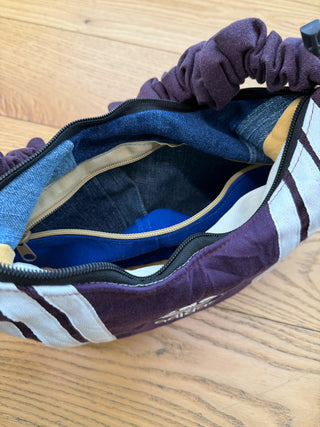 リメイク ショルダーメレンゲバッグ【サイズ調節可】【パープル系】#52