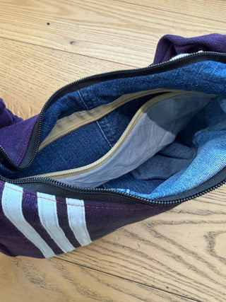 リメイク ショルダーメレンゲバッグ【サイズ調節可】【パープル系】#52