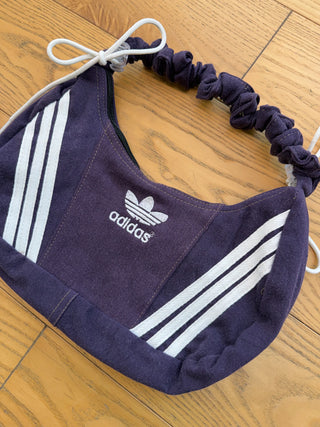 リメイク ショルダーメレンゲバッグ【サイズ調節可】【パープル系】#52