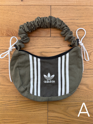 リメイク ショルダーメレンゲバッグ【サイズ調節可】【カーキ系】#51