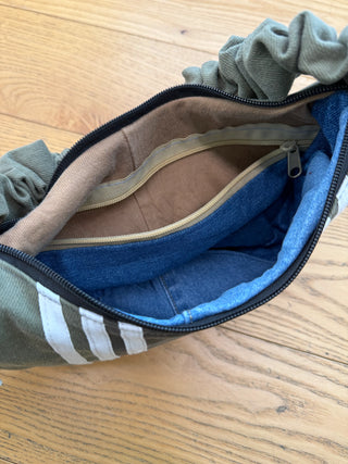 リメイク ショルダーメレンゲバッグ【サイズ調節可】【カーキ系】#51