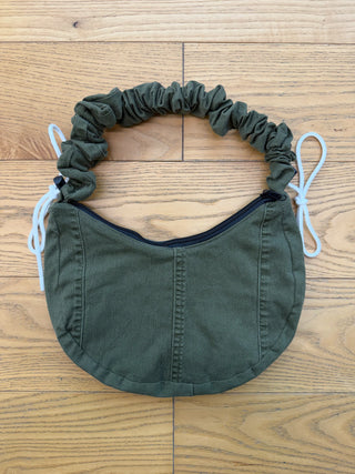 リメイク ショルダーメレンゲバッグ【サイズ調節可】【カーキ系】#51