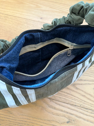 リメイク ショルダーメレンゲバッグ【サイズ調節可】【カーキ系】#51