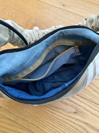 リメイク ショルダーメレンゲバッグ【サイズ調節可】【ベージュ系】#54