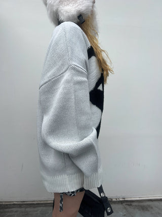 Rアルファベットビッグニットセーター