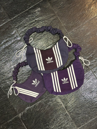 リメイク ショルダーメレンゲバッグ【サイズ調節可】【パープル系】#48