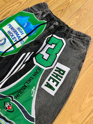 リメイクナンバリングパッチデニムパンツ #1