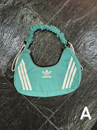 リメイク ショルダーメレンゲバッグ【サイズ調節可】【ターコイズ系】#47