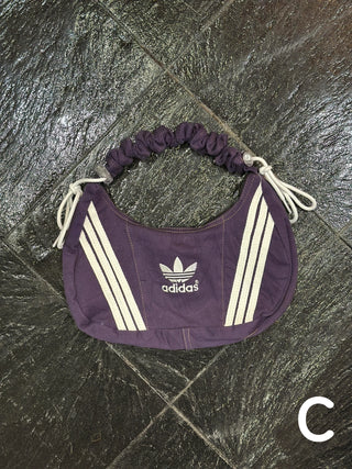 リメイク ショルダーメレンゲバッグ【サイズ調節可】【パープル系】#48