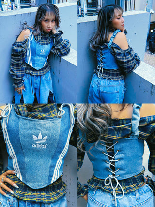 リメイク デニムビスチェ【ブルー系】