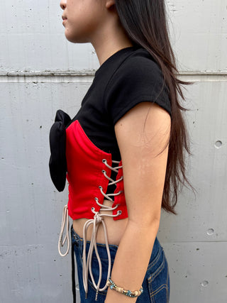 リメイク リボン コルセット トップ【一点モノ】#15