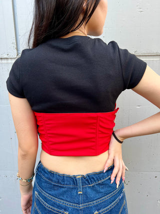 リメイク リボン コルセット トップ【一点モノ】#15