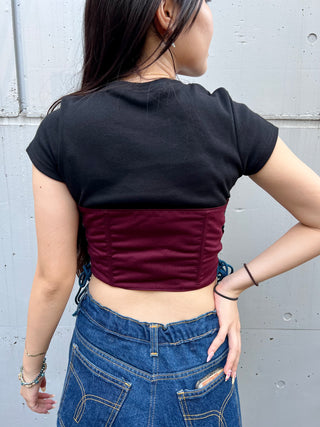 リメイク リボン コルセット トップ【一点モノ】#12