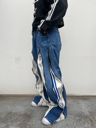 リメイク 4ジップ デニムパンツ【ユニセックス/5カラー】