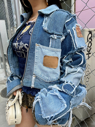 リメイク パッチワーク デニム ジャケット【一点モノ】