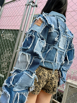 リメイク パッチワーク デニム ジャケット【一点モノ】