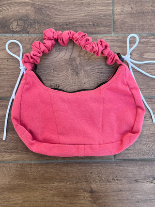 リメイク 2WAY ショルダーメレンゲバッグ【サイズ調節可】【ピンク系】#77