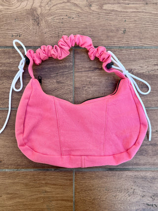 リメイク 2WAY ショルダーメレンゲバッグ【サイズ調節可】【ピンク系】#77
