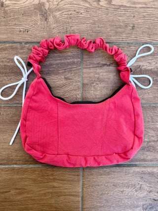 リメイク 2WAY ショルダーメレンゲバッグ【サイズ調節可】【ピンク系】#77