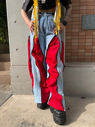 REMAKE ZIPPER DENIM PANTS