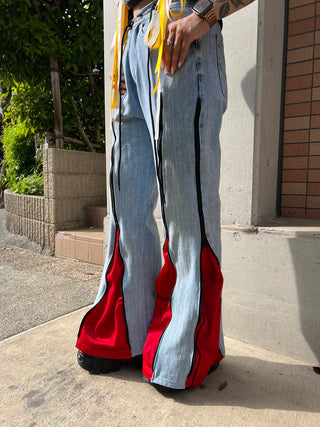 REMAKE ZIPPER DENIM PANTS