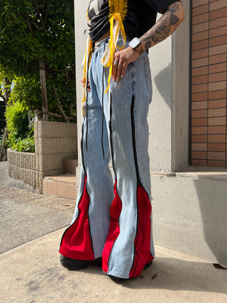 REMAKE ZIPPER DENIM PANTS