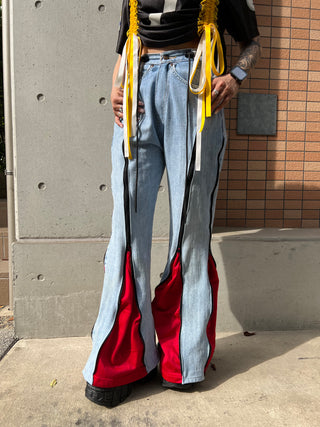 REMAKE ZIPPER DENIM PANTS