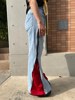 REMAKE ZIPPER DENIM PANTS