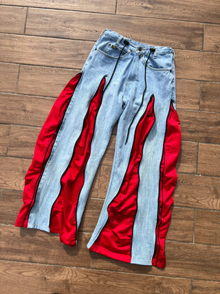 REMAKE ZIPPER DENIM PANTS