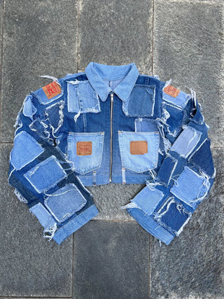 リメイク パッチワーク デニム ジャケット【一点モノ】