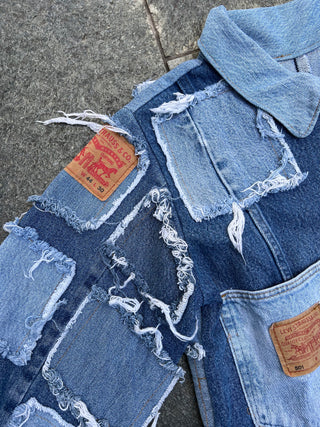 リメイク パッチワーク デニム ジャケット【一点モノ】