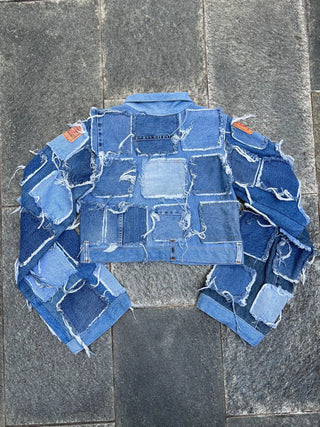 リメイク パッチワーク デニム ジャケット【一点モノ】