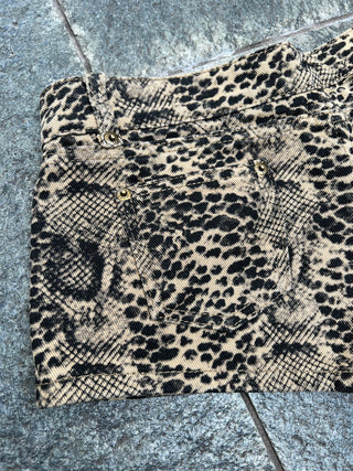 タイト デニム レオパード ショート パンツ【Y2K】