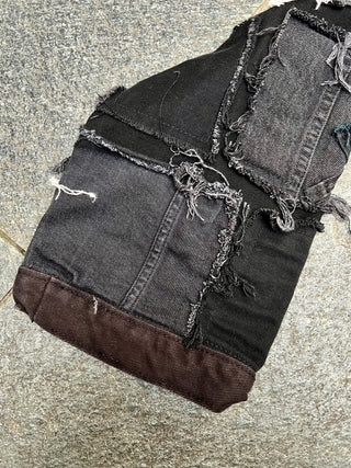 リメイク パッチワーク デニム ジャケット ブラック【一点モノ】