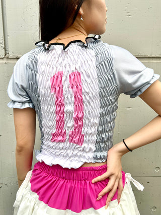 リメイク ユニフォーム フルギャザー トップス【一点モノ】